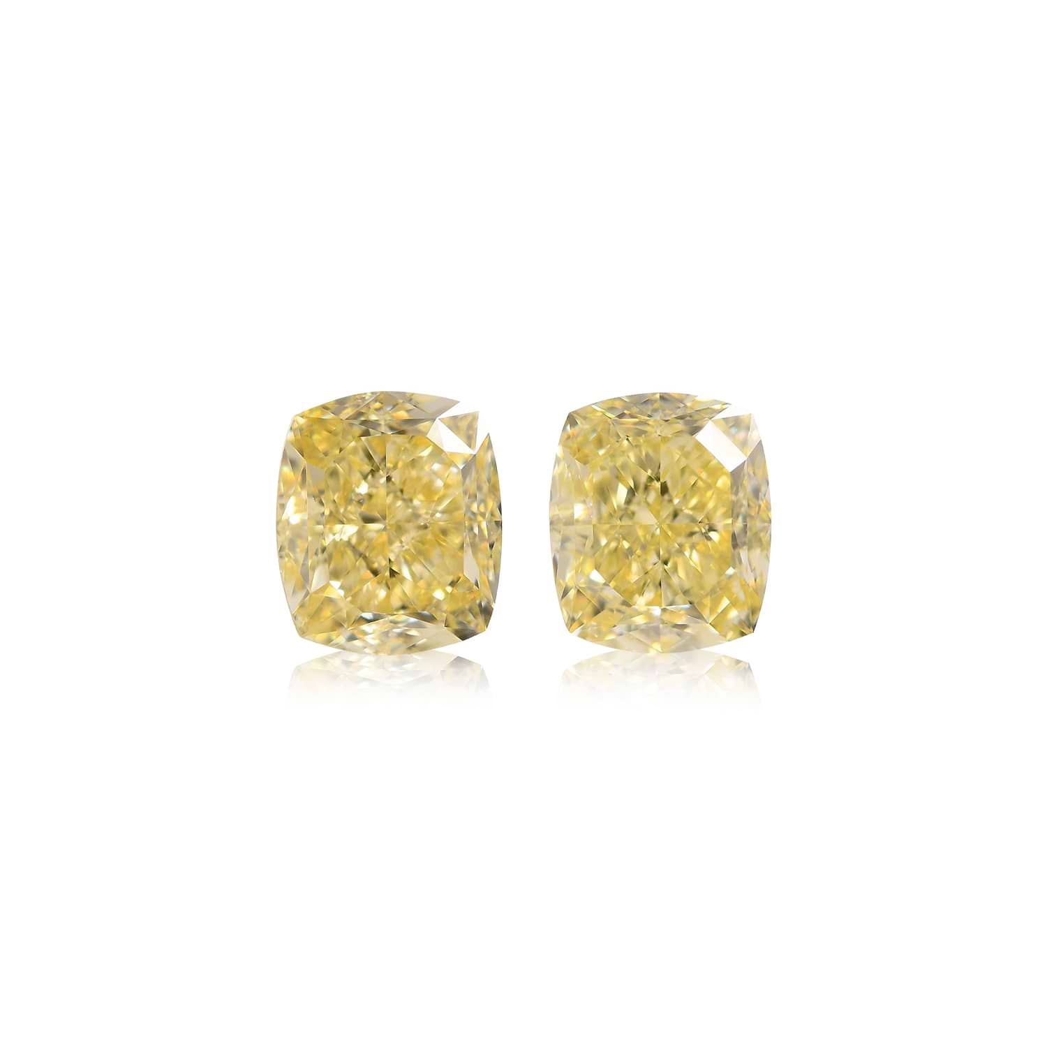 2.48 Carat Fancy Light Yellow Cushion Diamonds VS2