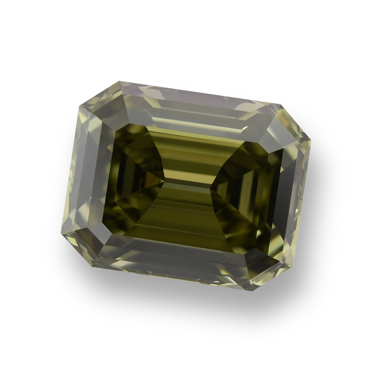 2.11 Carat Fancy Dark Gray Yellowish Green Emerald Diamond VS2 GIA