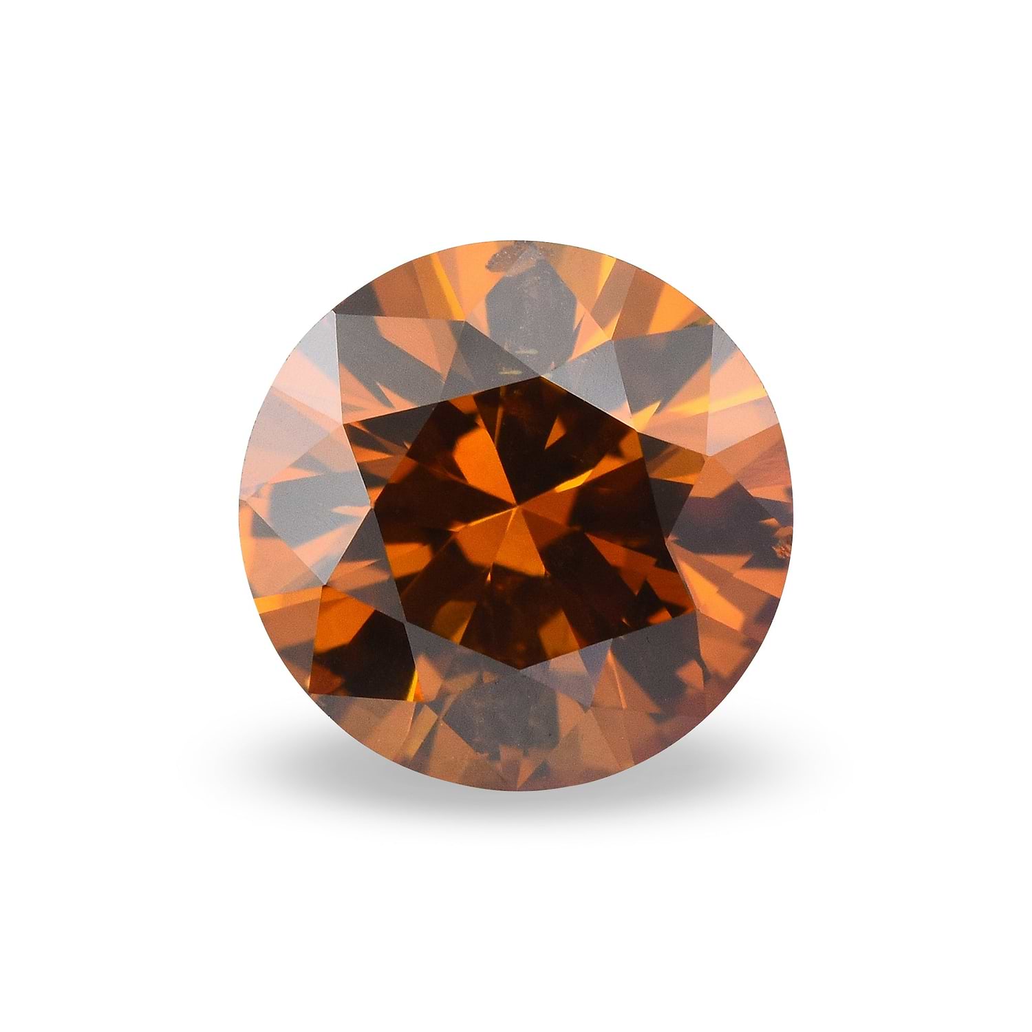 0.67 Carat Fancy Deep Brownish Yellowish Orange Round Brillant Diamond SI1 GIA