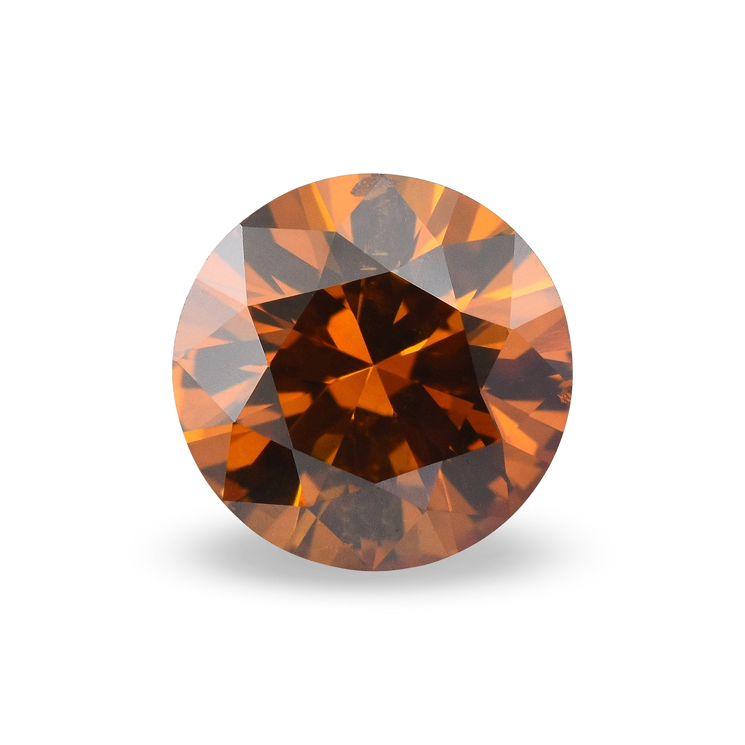 0.67 Carat Fancy Deep Brownish Yellowish Orange Round Brillant Diamond SI1 GIA