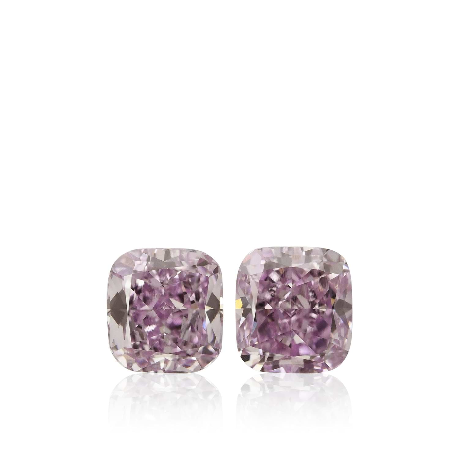 1.22 Carat Fancy Intense Pinkish Purple Cushion Diamonds VVS2
