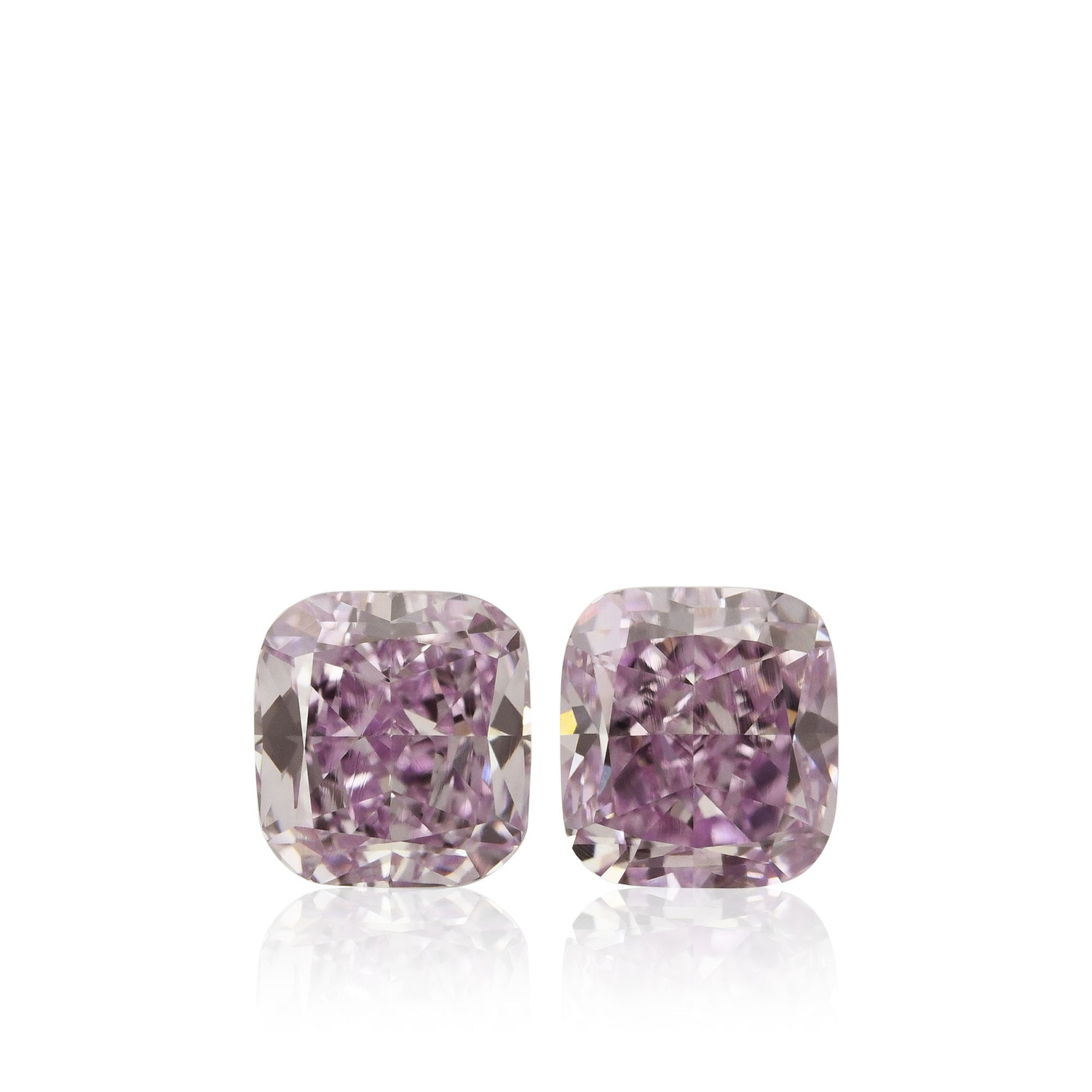 1.22 Carat Fancy Intense Pinkish Purple Cushion Diamonds VVS2