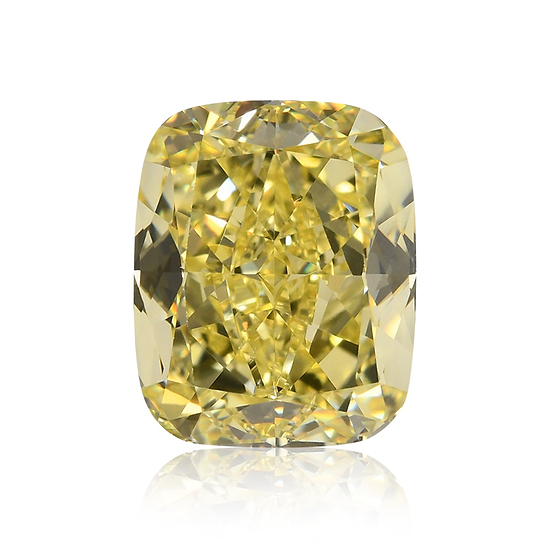 2.00 Carat Fancy Intense Yellow Cushion Diamond VS2 GIA