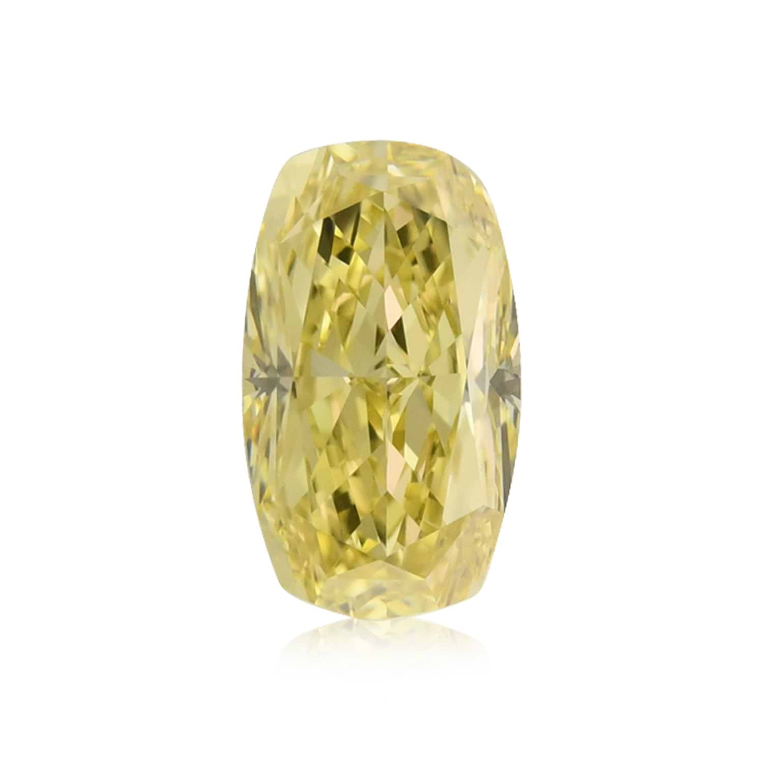 1.74 Carat Fancy Yellow Cushion Diamond IF GIA