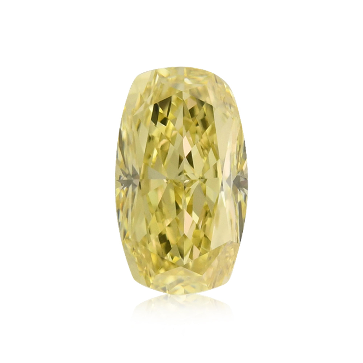 1.74 Carat Fancy Yellow Cushion Diamond IF GIA