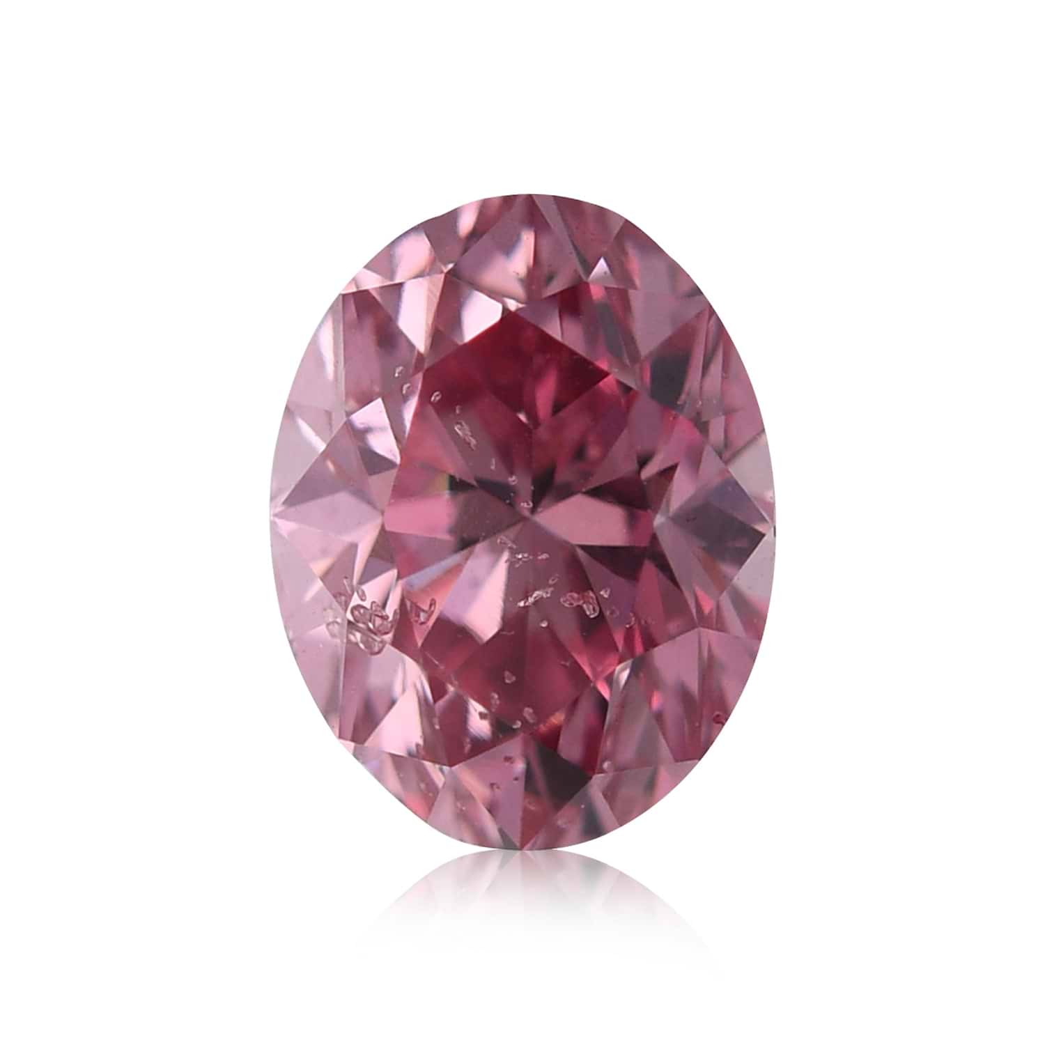 0.53 Carat Fancy Vivid Pink Oval Diamond (I1) GIA