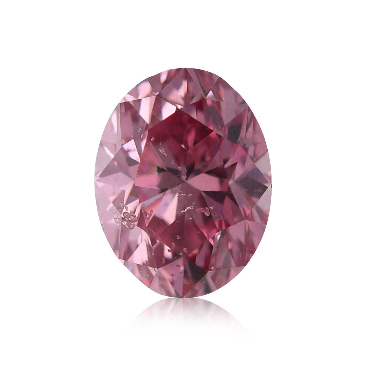 0.53 Carat Fancy Vivid Pink Oval Diamond (I1) GIA