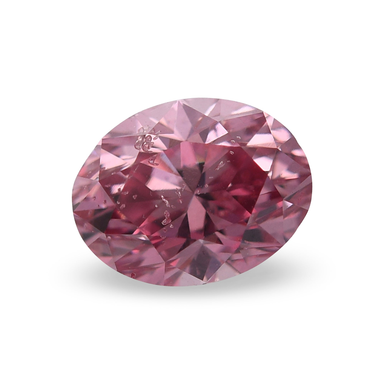 0.53 Carat Fancy Vivid Pink Oval Diamond (I1) GIA