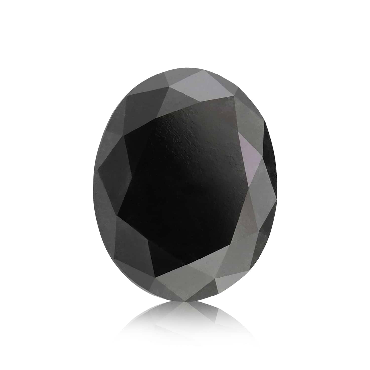 3.79 Carat Fancy Black Oval Diamond GIA