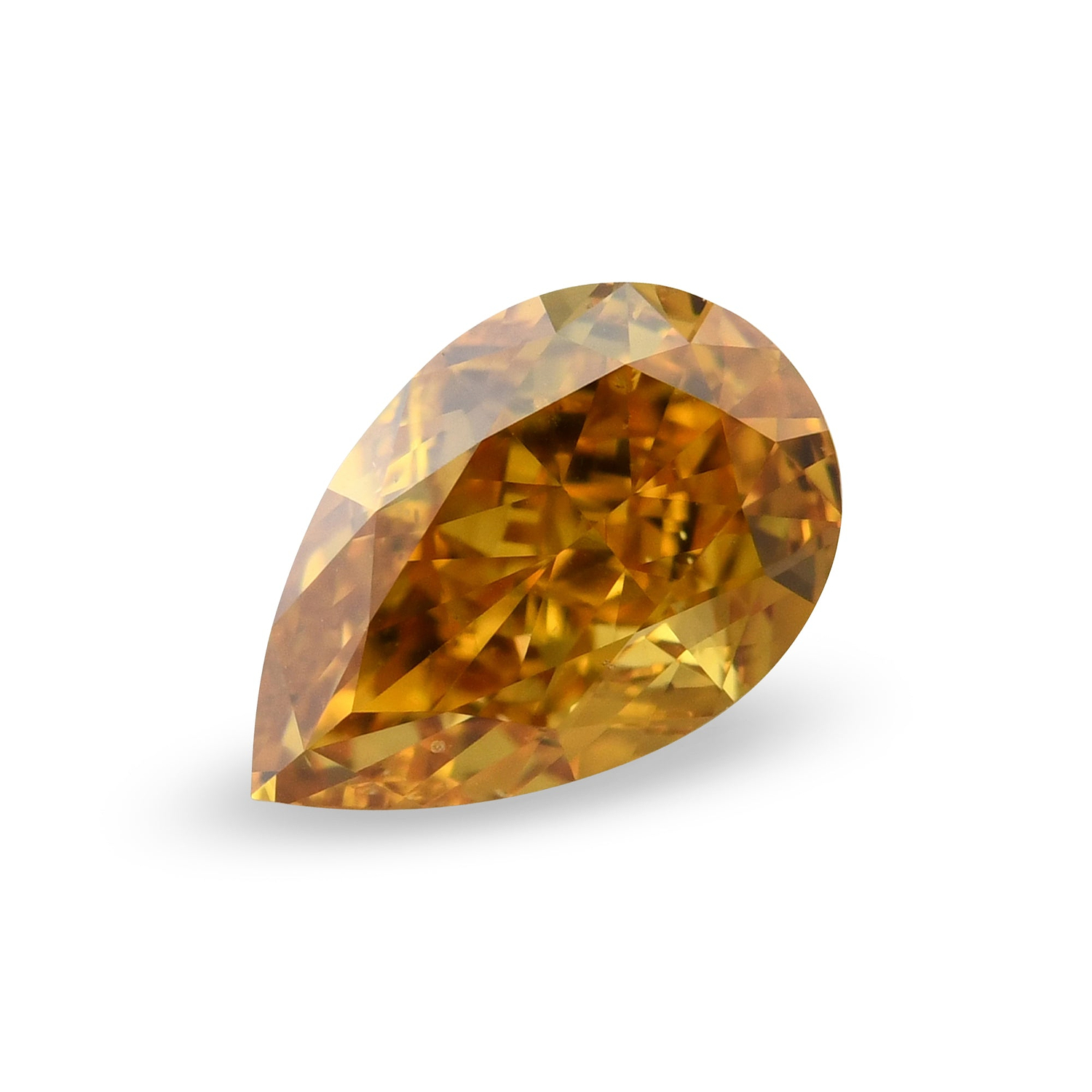 0.50 Carat Fancy Vivid Yellowish Orange Pear Diamond SI1 GIA