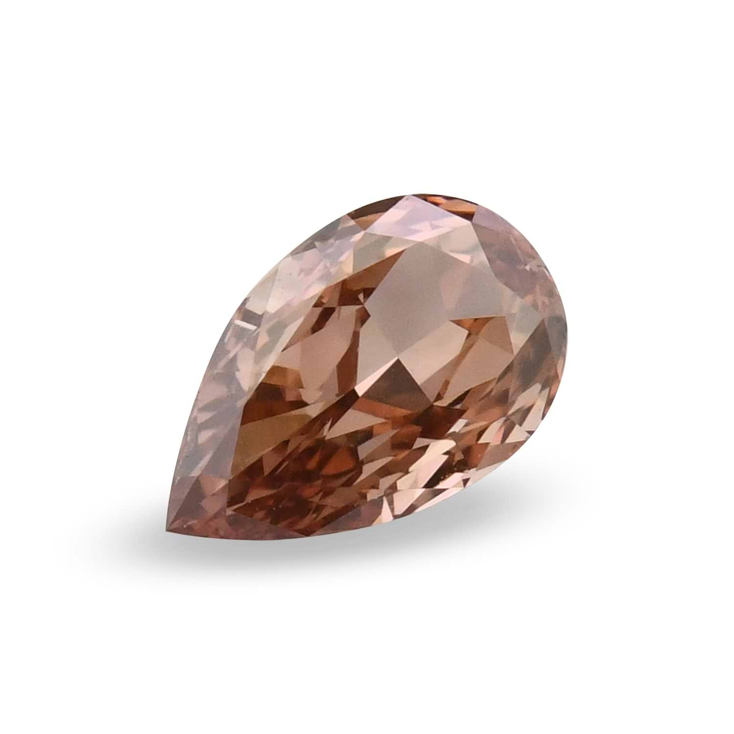 0.34 Carat Fancy Deep Brownish Orangy Pink Pear Diamond SI1 GIA