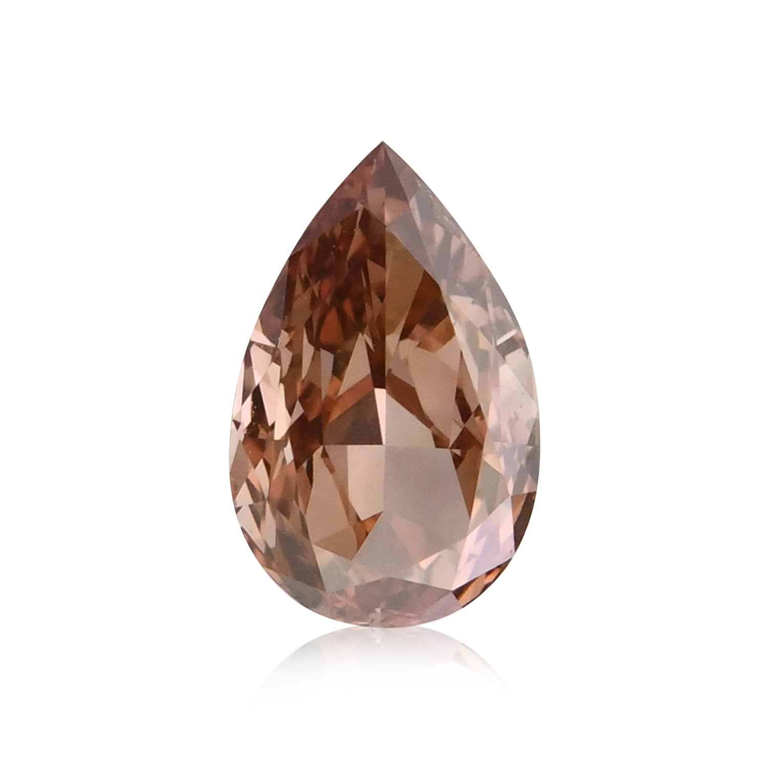 0.34 Carat Fancy Deep Brownish Orangy Pink Pear Diamond SI1 GIA