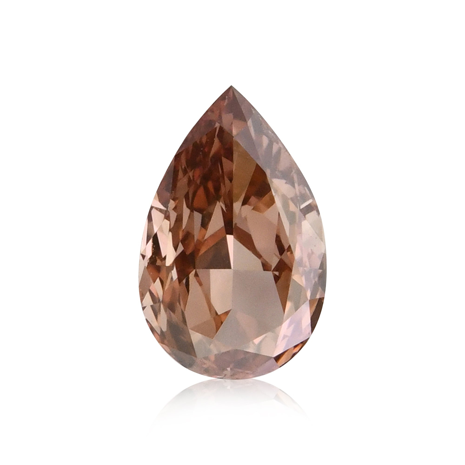 0.34 Carat Fancy Deep Brownish Orangy Pink Pear Diamond SI1 GIA