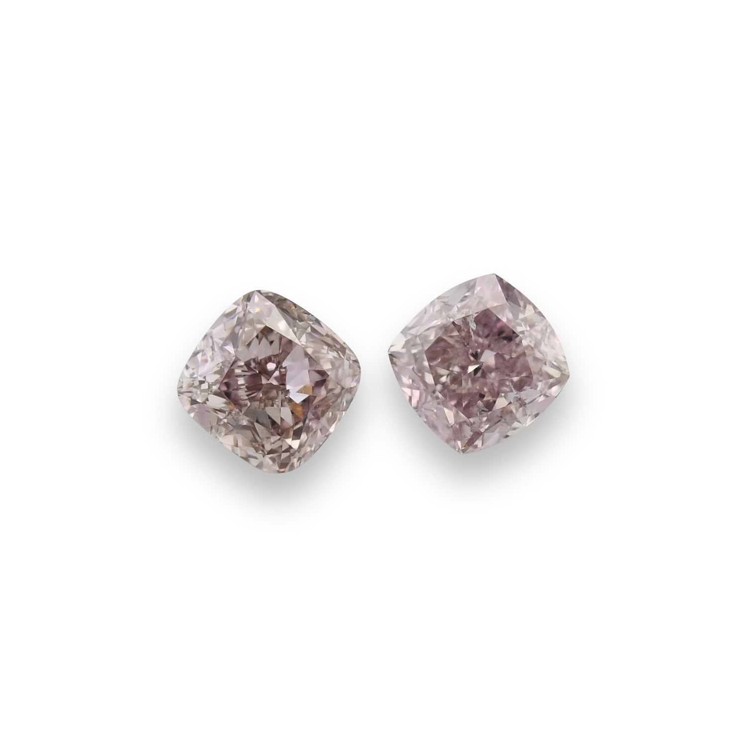 0.62 Carat Fancy Brownish Pink Cushion Diamonds I1
