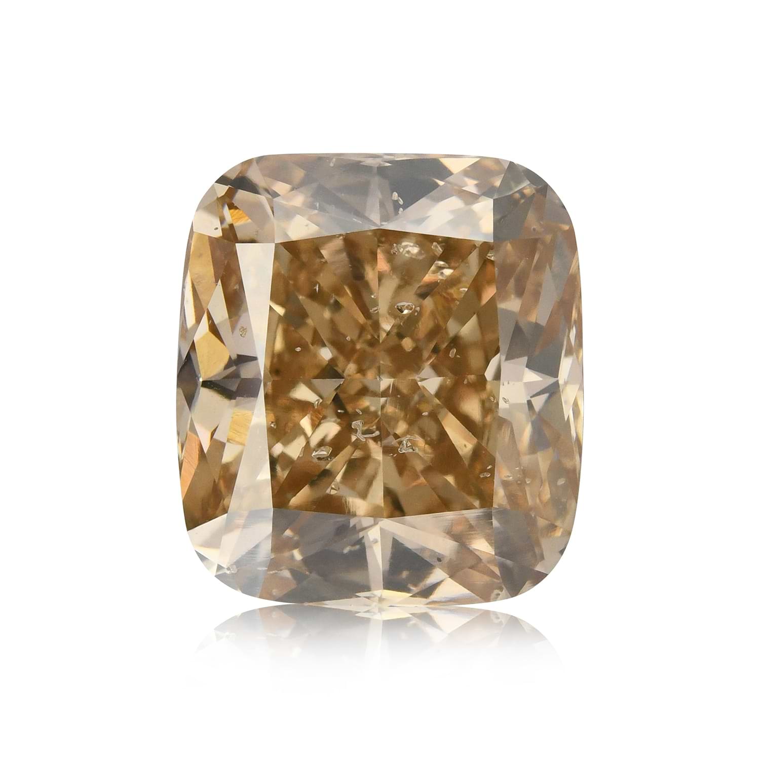 6.01 Carat Fancy Yellow Brown Cushion Diamond (I1)