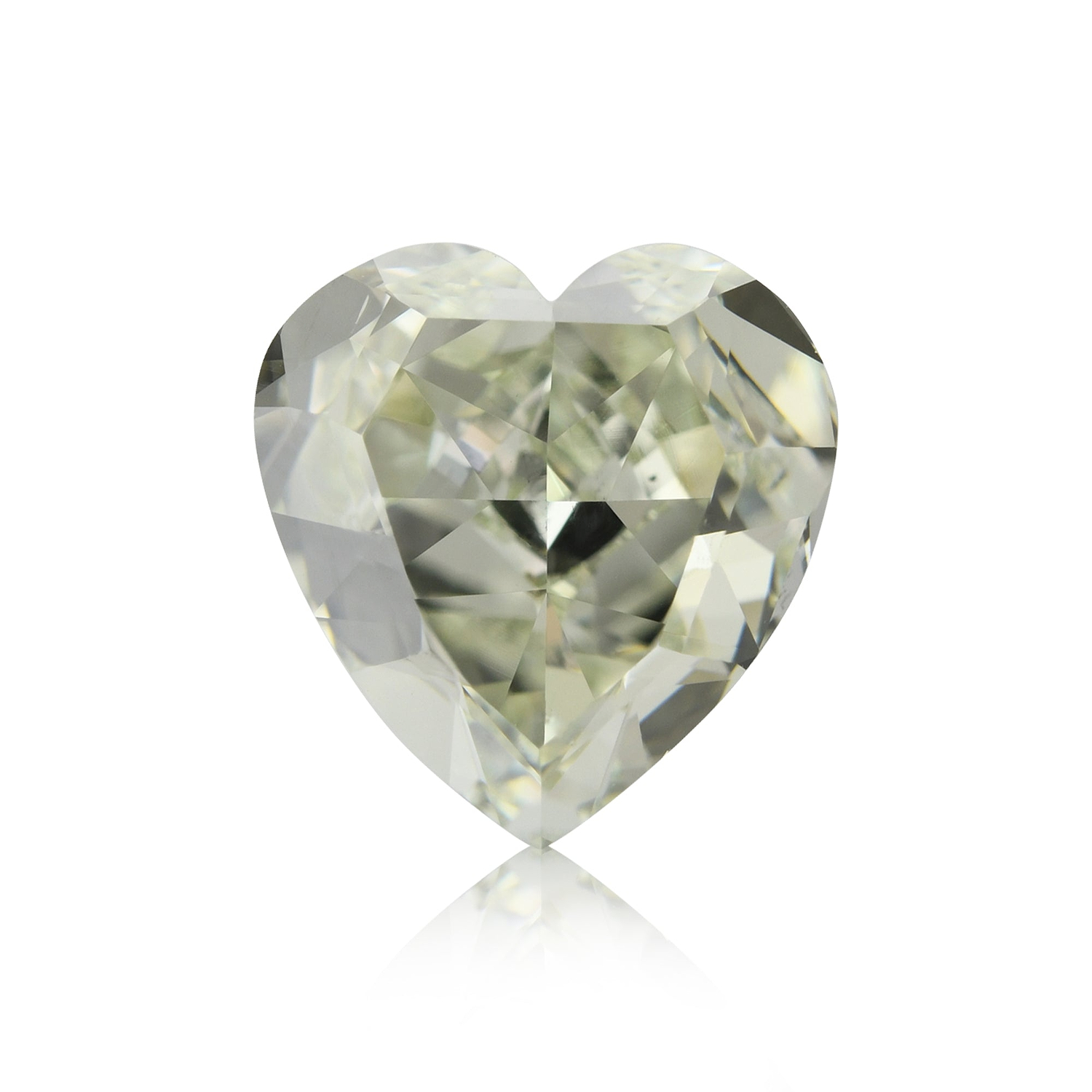 2.39 Carat Fancy Yellowish Green HEART Diamond SI1 GIA