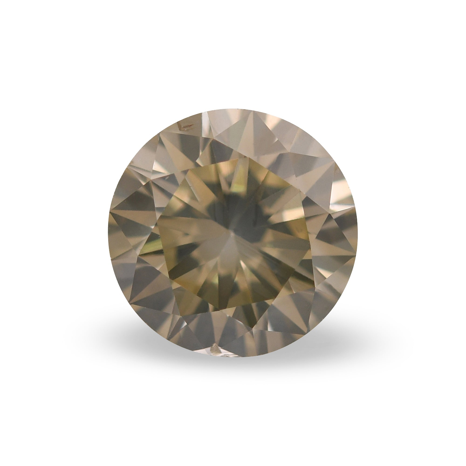 1.19 Carat Fancy Brownish Greenish Yellow Round Brillant Diamond I1 GIA