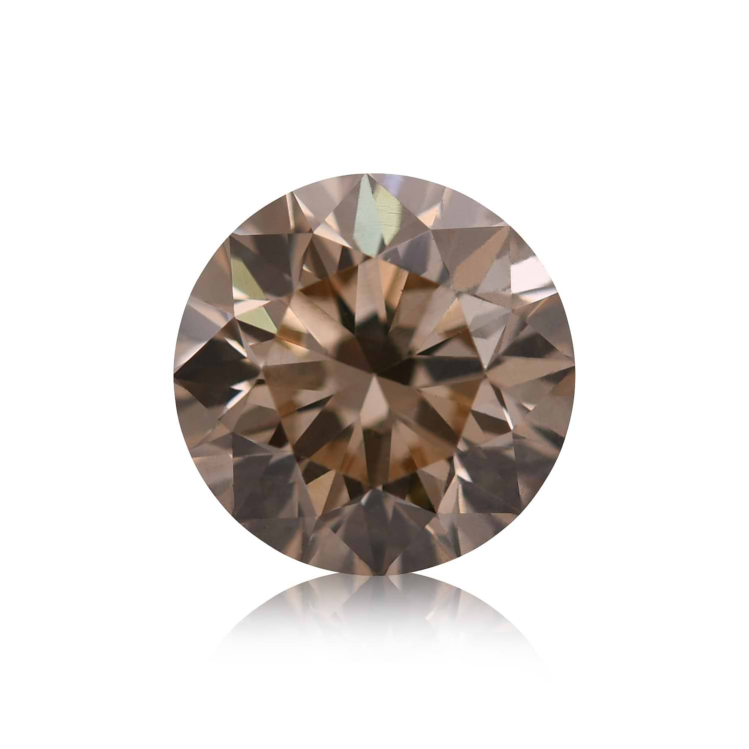 1.50 Carat Light Brown Round Brillant Diamond SI2 GIA