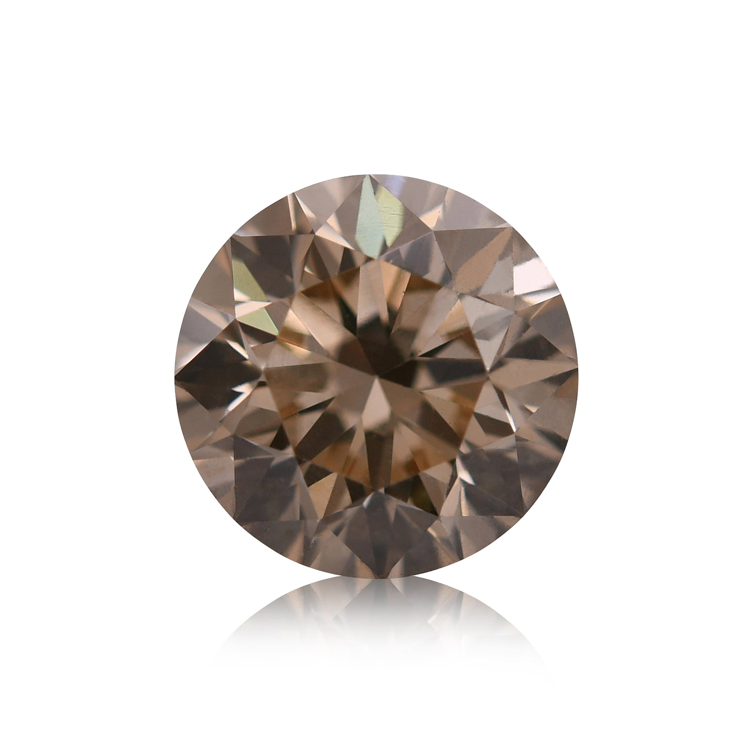 1.50 Carat Light Brown Round Brillant Diamond SI2 GIA