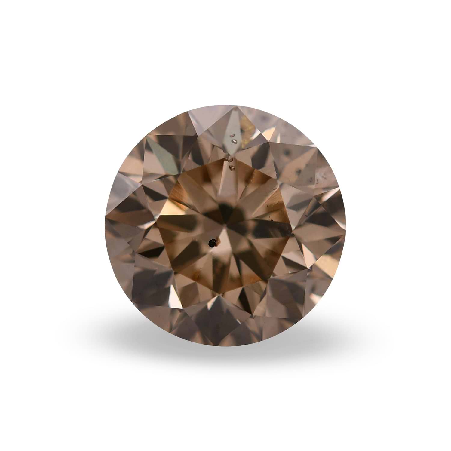 1.70 Carat Light Brown Round Brillant Diamond SI2 GIA