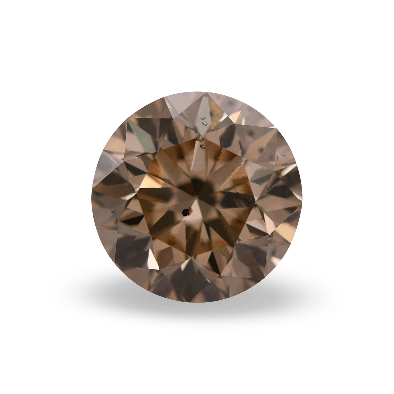1.70 Carat Light Brown Round Brillant Diamond SI2 GIA