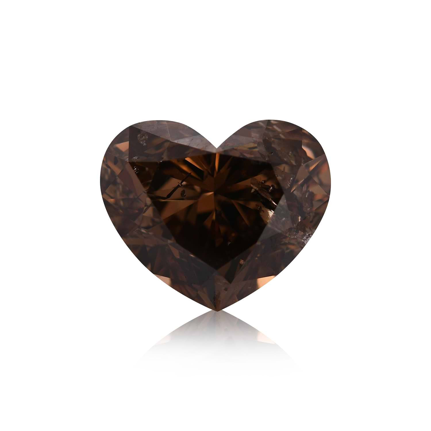 5.01 Carat Fancy Dark Orangy Brown HEART Diamond (SI2) GIA
