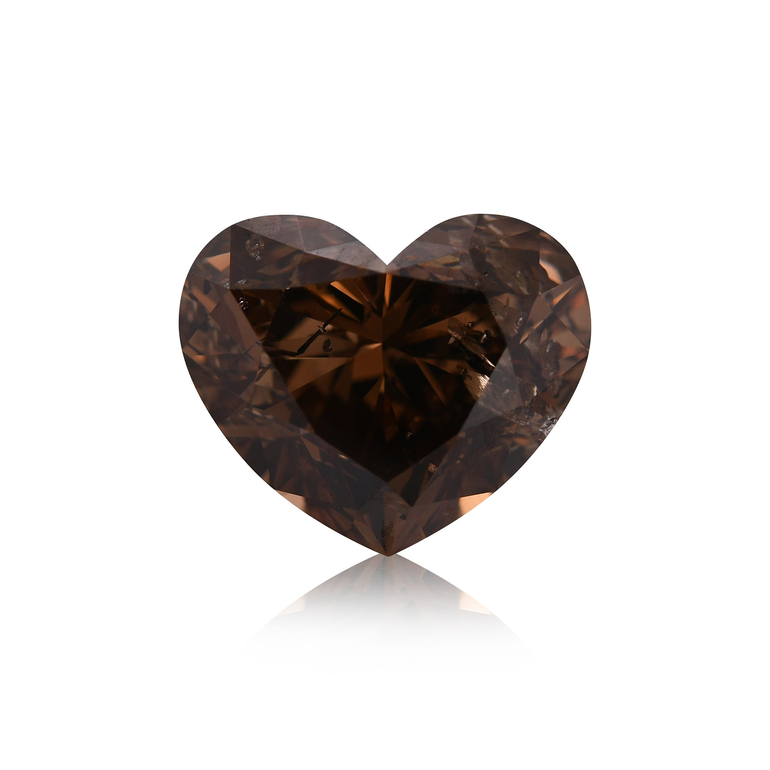 5.01 Carat Fancy Dark Orangy Brown HEART Diamond (SI2) GIA
