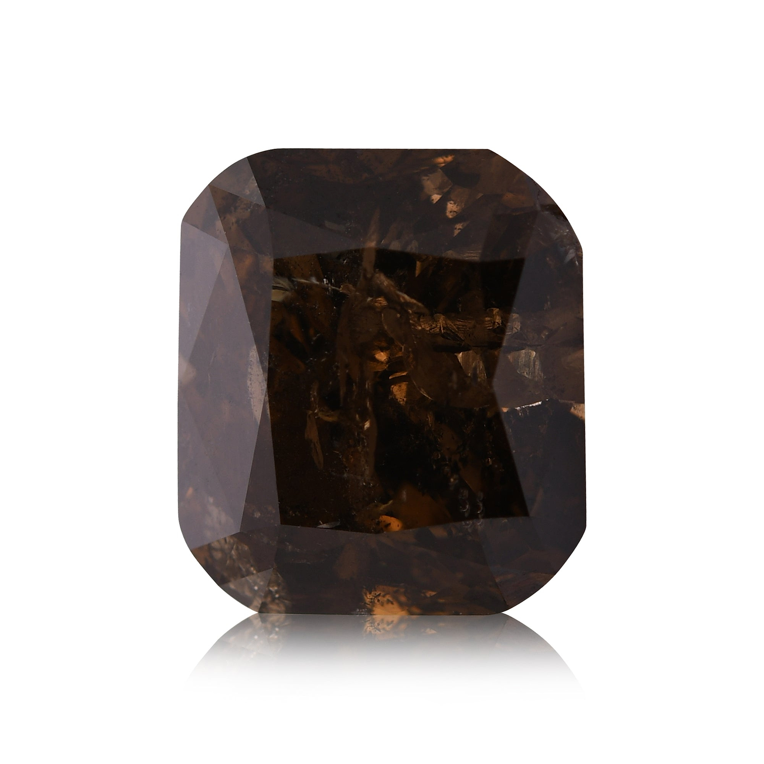 10.36 Carat Fancy Dark Orangy Brown Cushion Diamond (SI2) GIA
