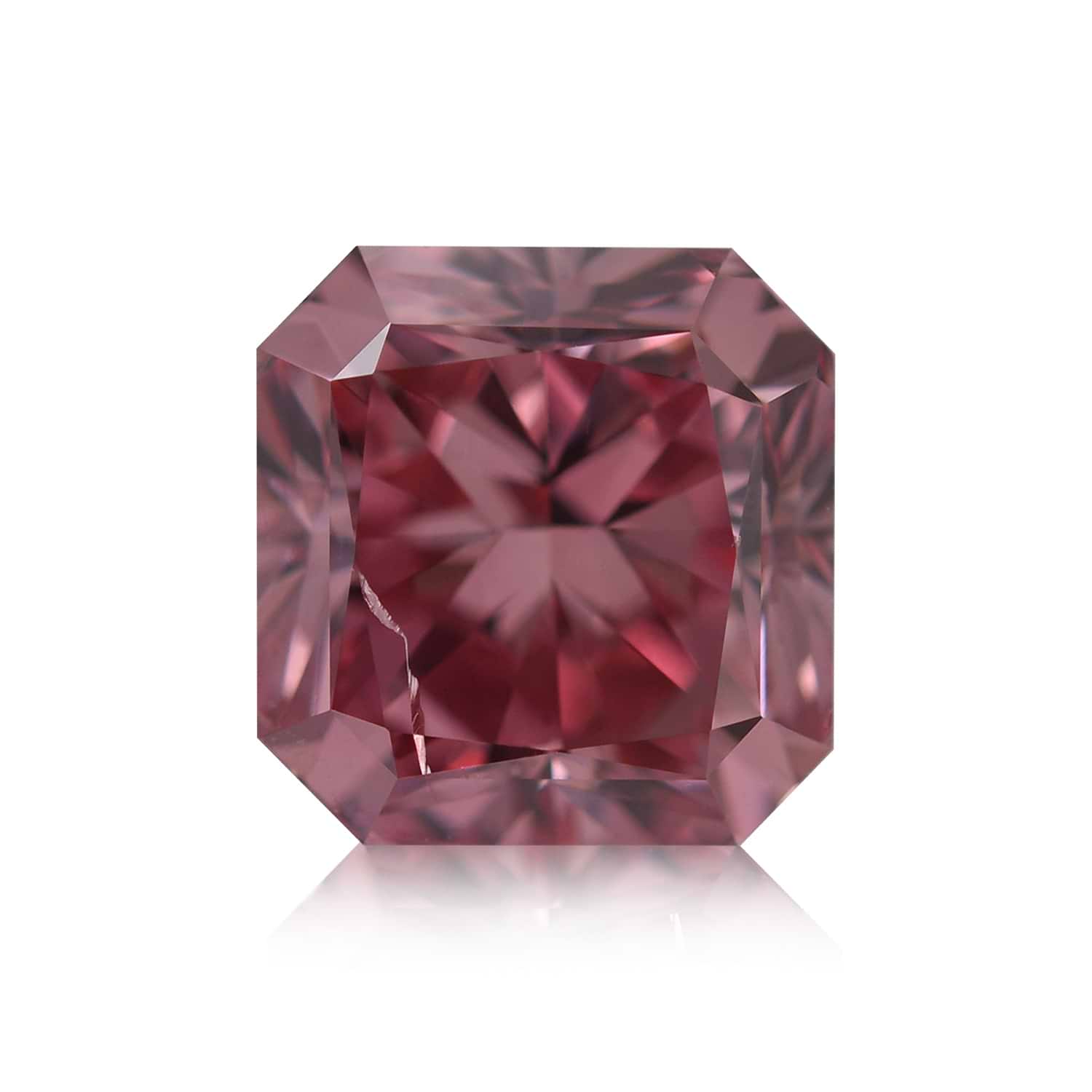 2.03 Carat Fancy Deep Pink Radiant Diamond SI2 GIA