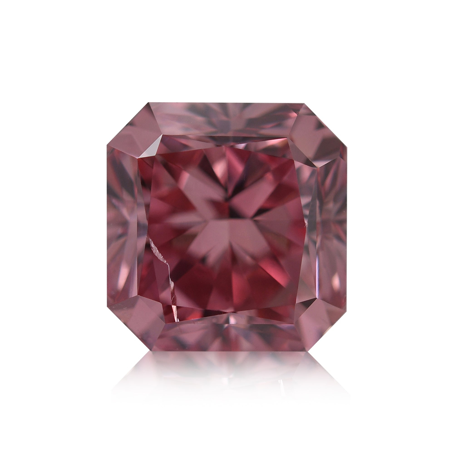 2.03 Carat Fancy Deep Pink Radiant Diamond SI2 GIA