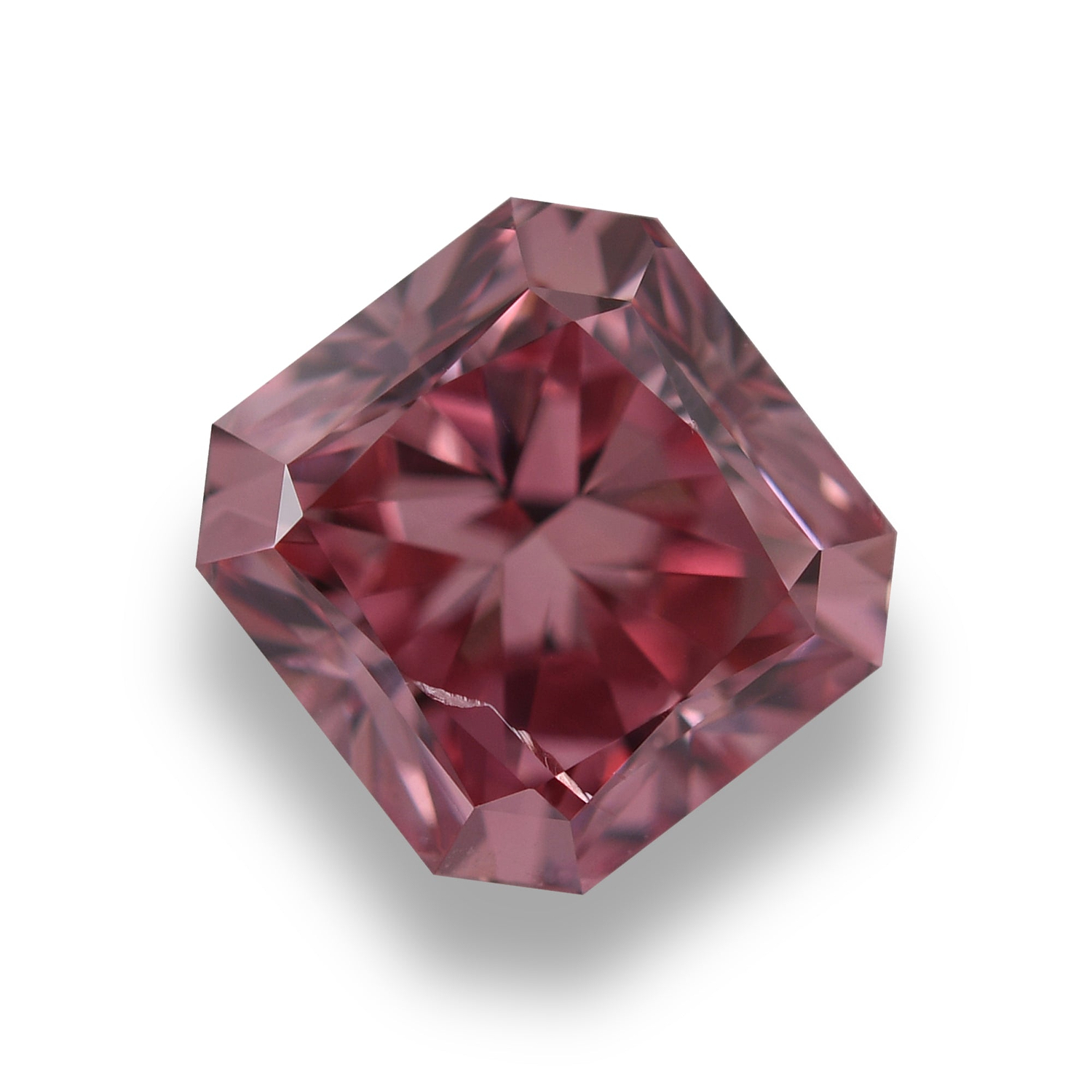 2.03 Carat Fancy Deep Pink Radiant Diamond SI2 GIA