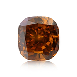 0.75 Carat Fancy Deep Brownish Orange Cushion Diamond SI2 GIA