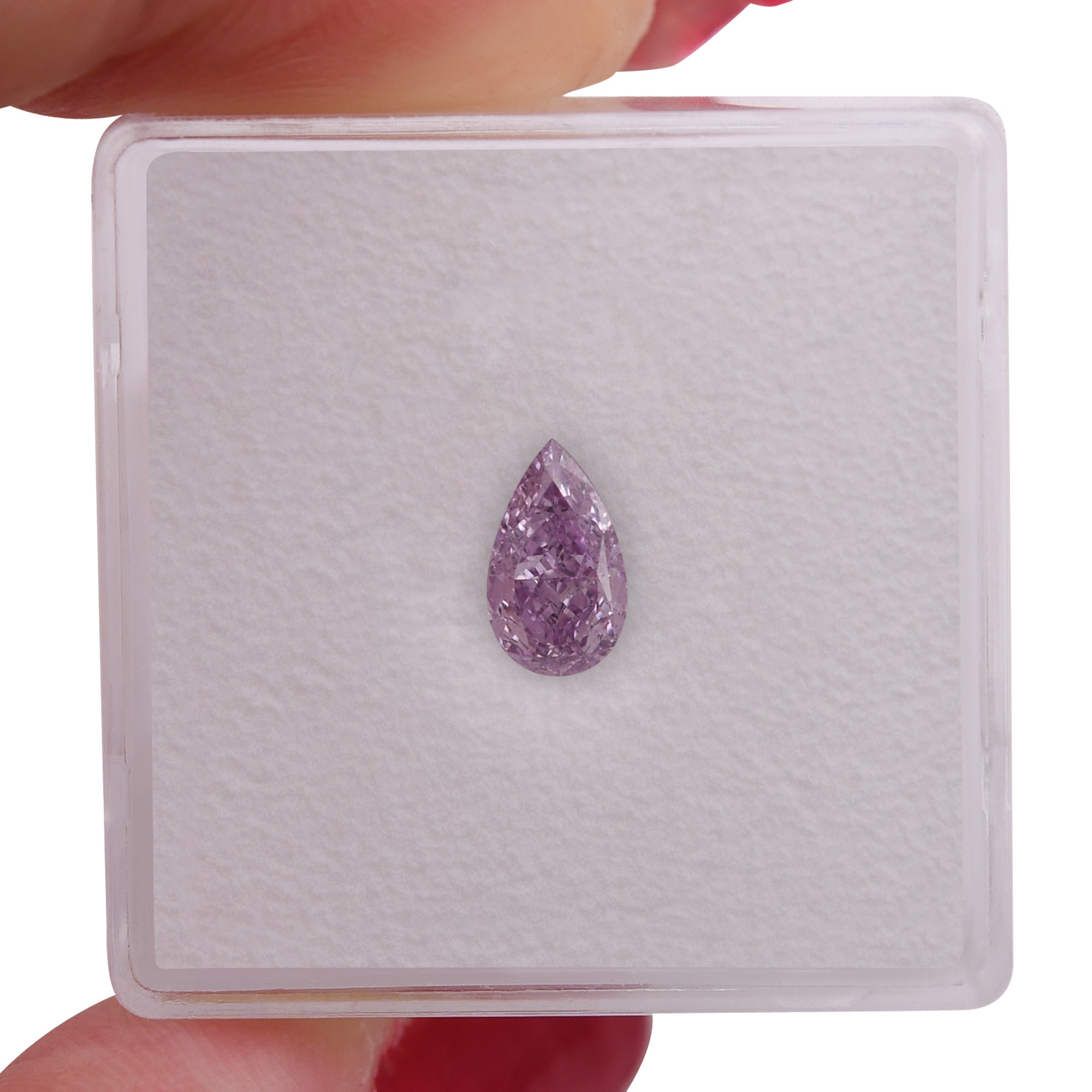 高速 割引 2024 東日本 Purple Pinkish Intense Fancy Carat 0.72 Pear GIA SI1 Diamond ダイヤモンド