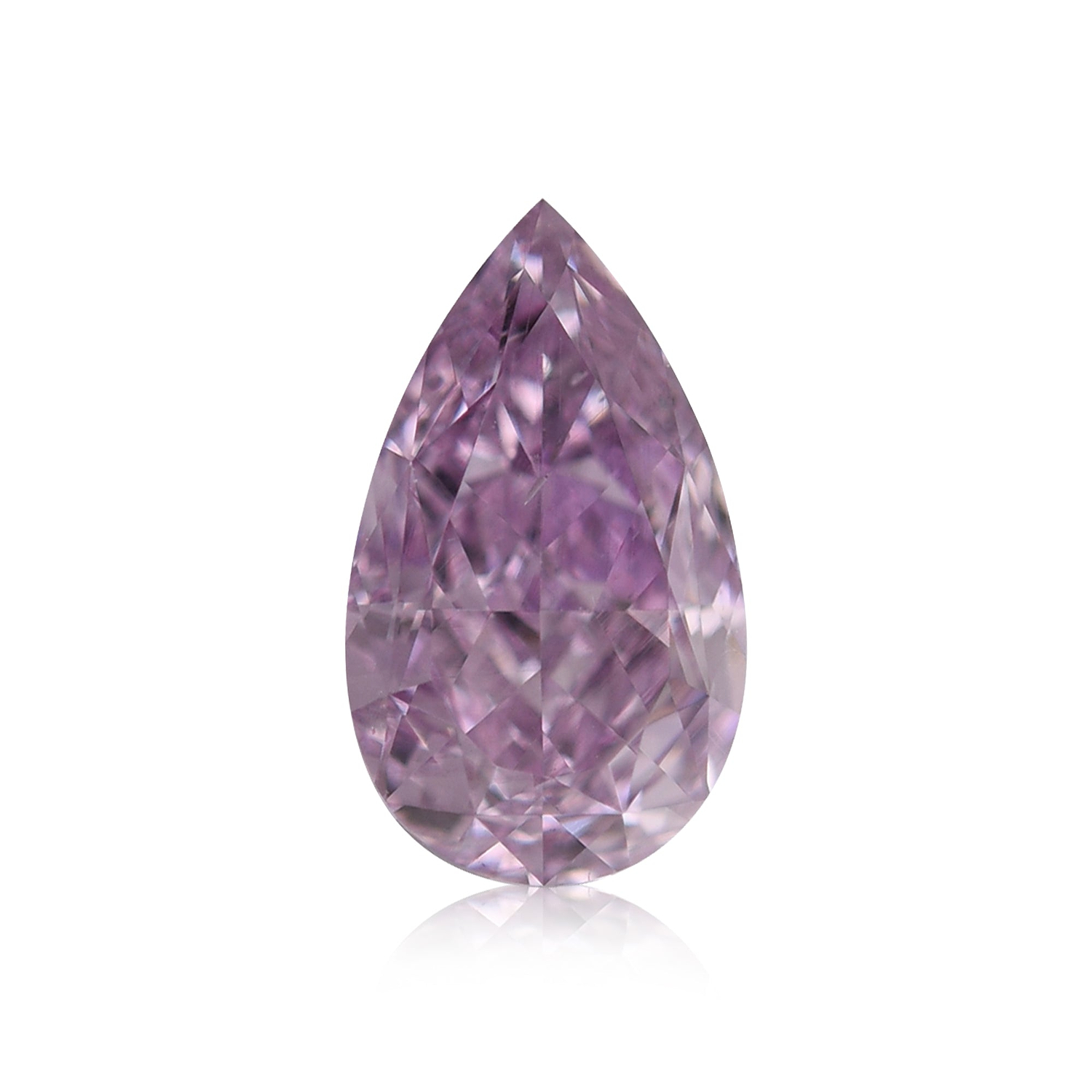 0.72 Carat Fancy Intense Pinkish Purple Pear Diamond SI1 GIA