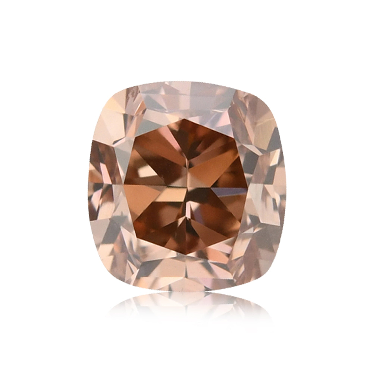 0.58 Carat Fancy Brown Pink Cushion Diamond SI2 GIA