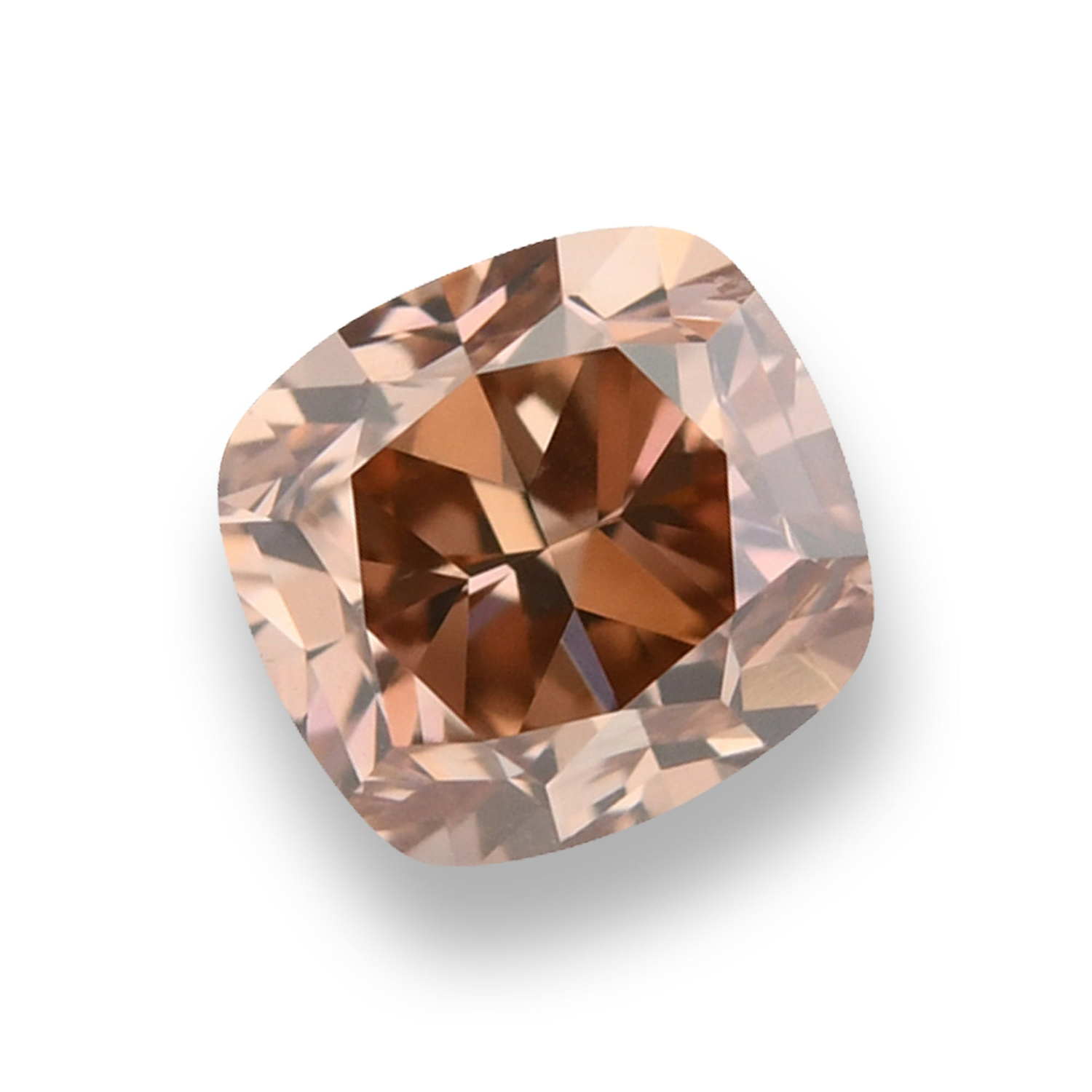 0.58 Carat Fancy Brown Pink Cushion Diamond SI2 GIA