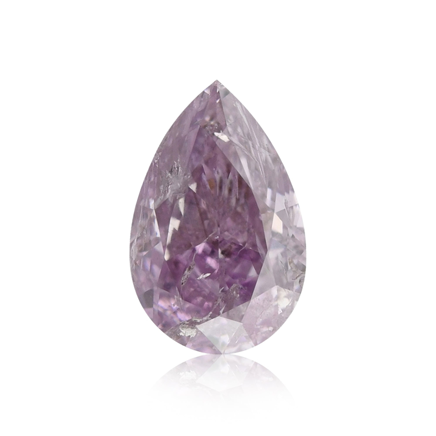 1.01 Carat Fancy Intense Pink Purple Pear Diamond (I1) GIA