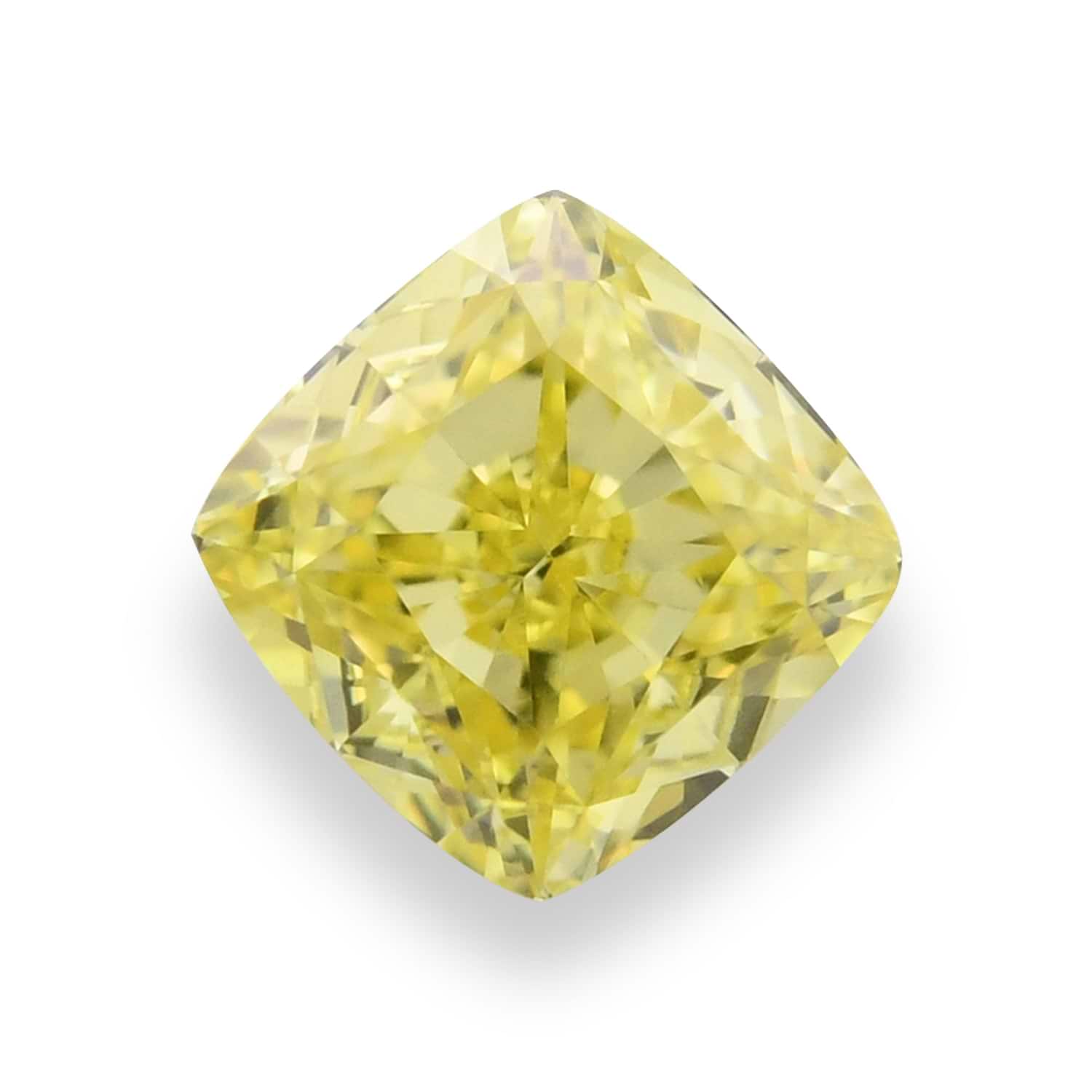 0.42 Carat Fancy Intense Yellow Cushion Diamond VVS1 GIA