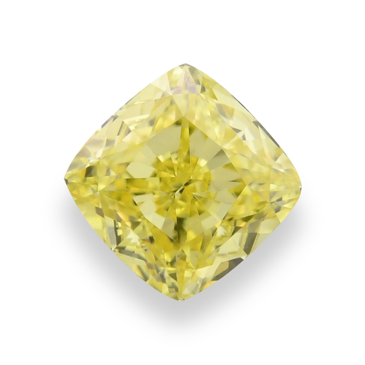 0.42 Carat Fancy Intense Yellow Cushion Diamond VVS1 GIA
