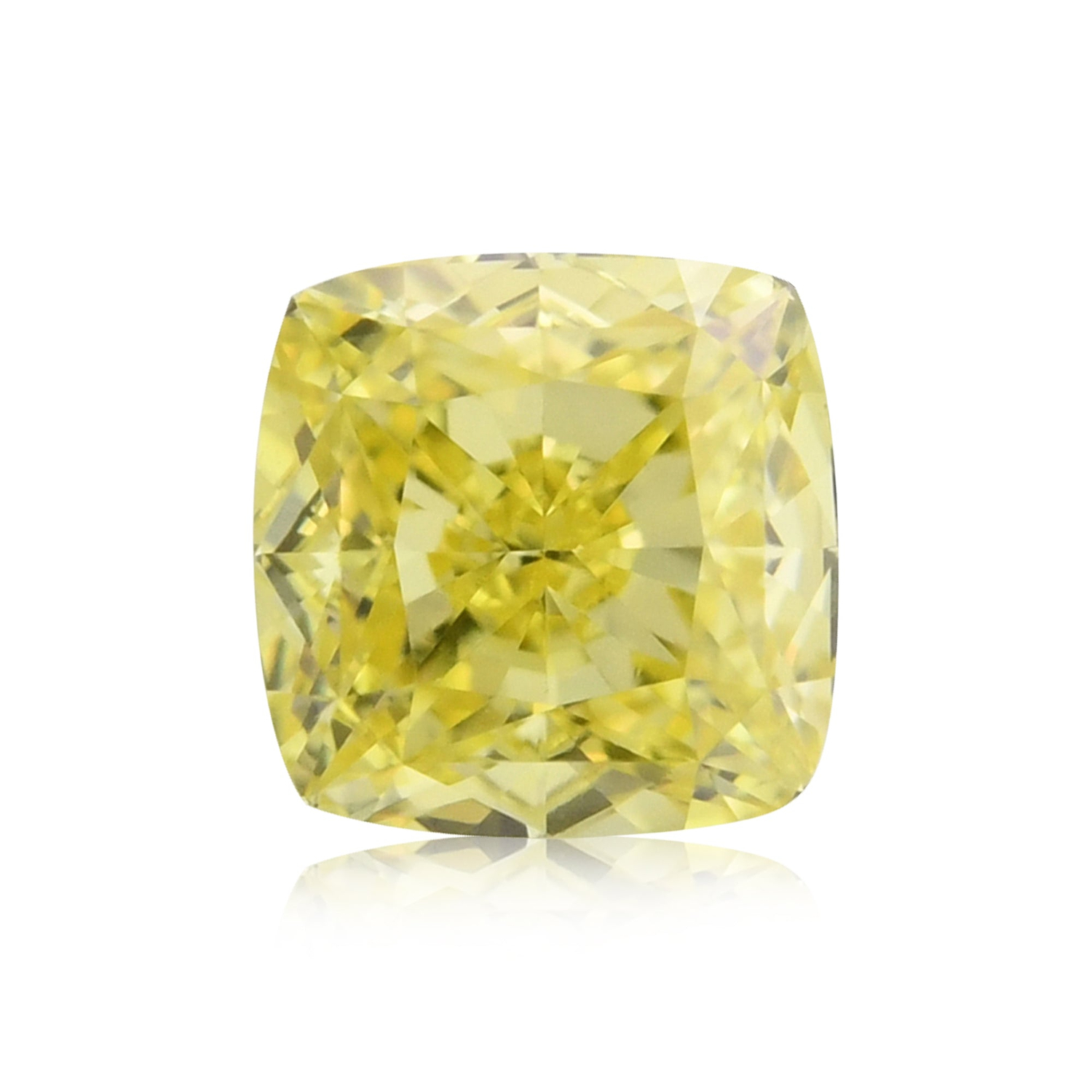 0.42 Carat Fancy Intense Yellow Cushion Diamond VVS1 GIA