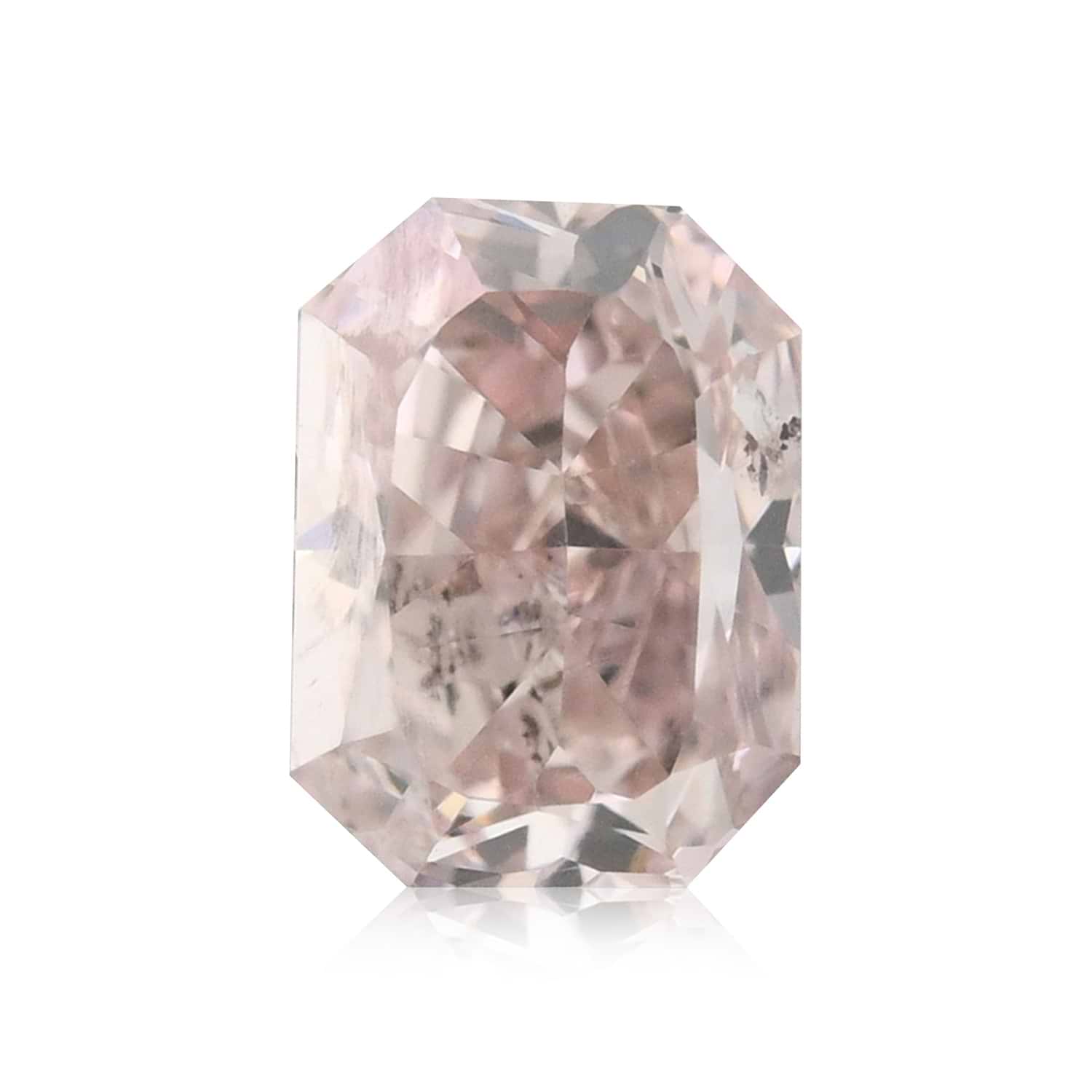 0.40 Carat Fancy Orangy Pink Radiant Diamond I2 GIA