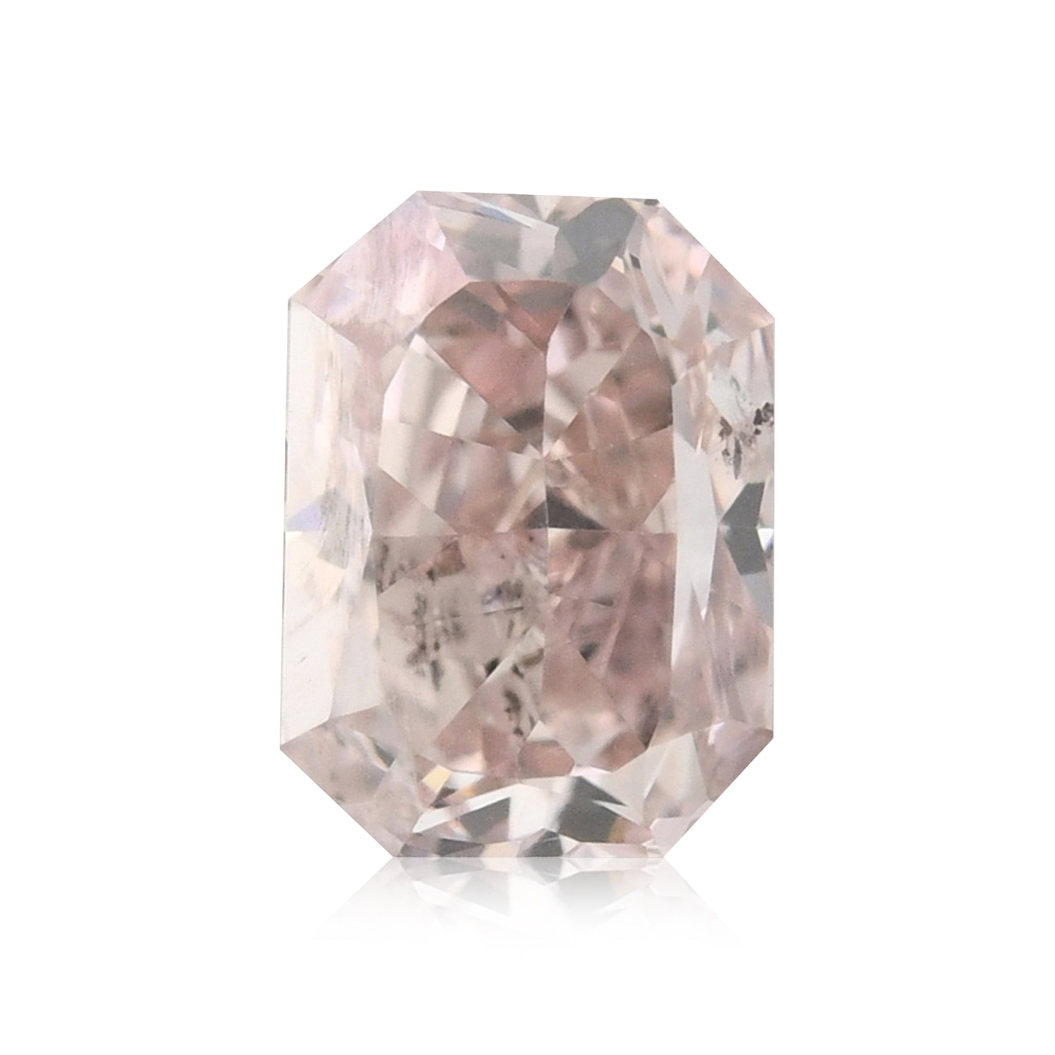 0.40 Carat Fancy Orangy Pink Radiant Diamond I2 GIA