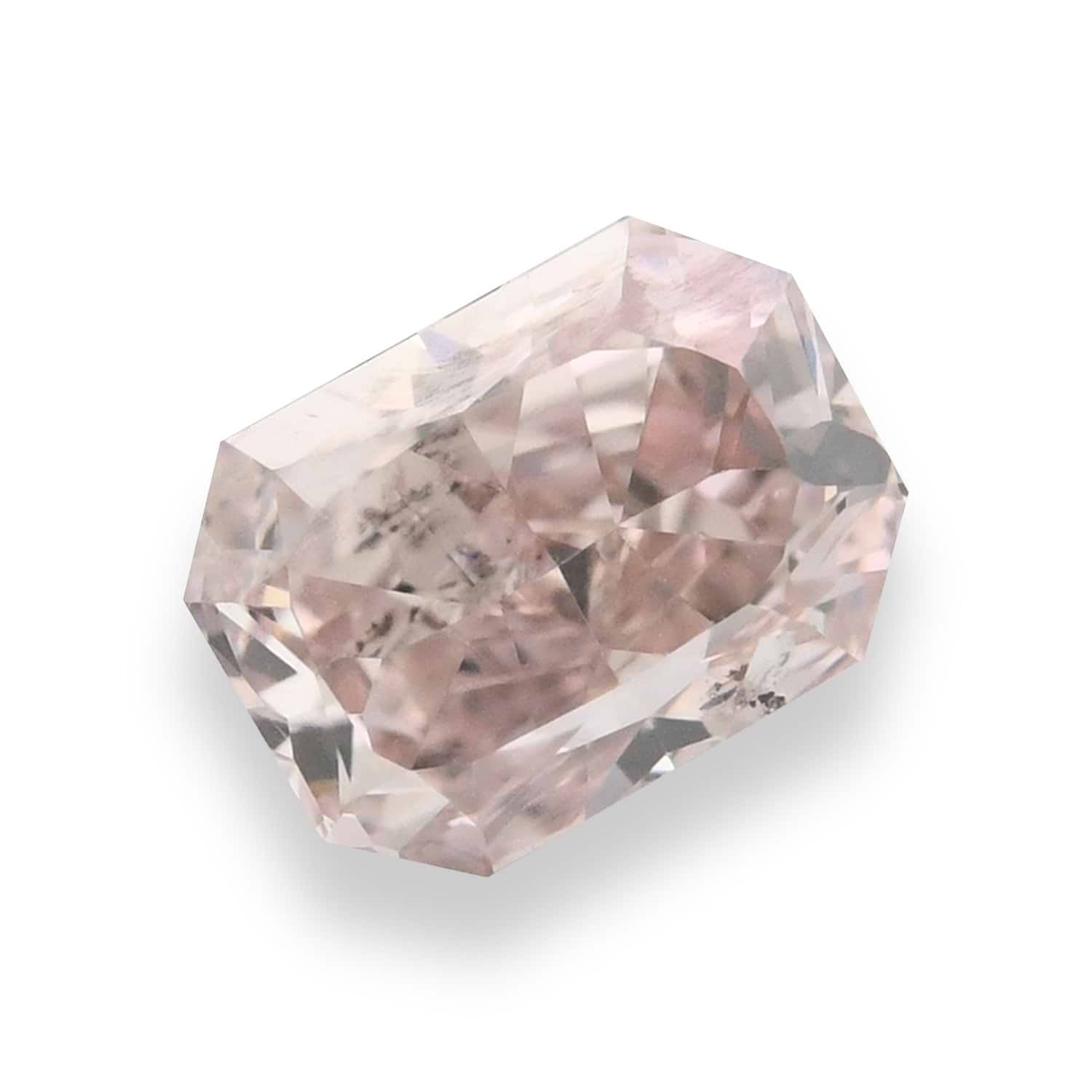 0.40 Carat Fancy Orangy Pink Radiant Diamond I2 GIA