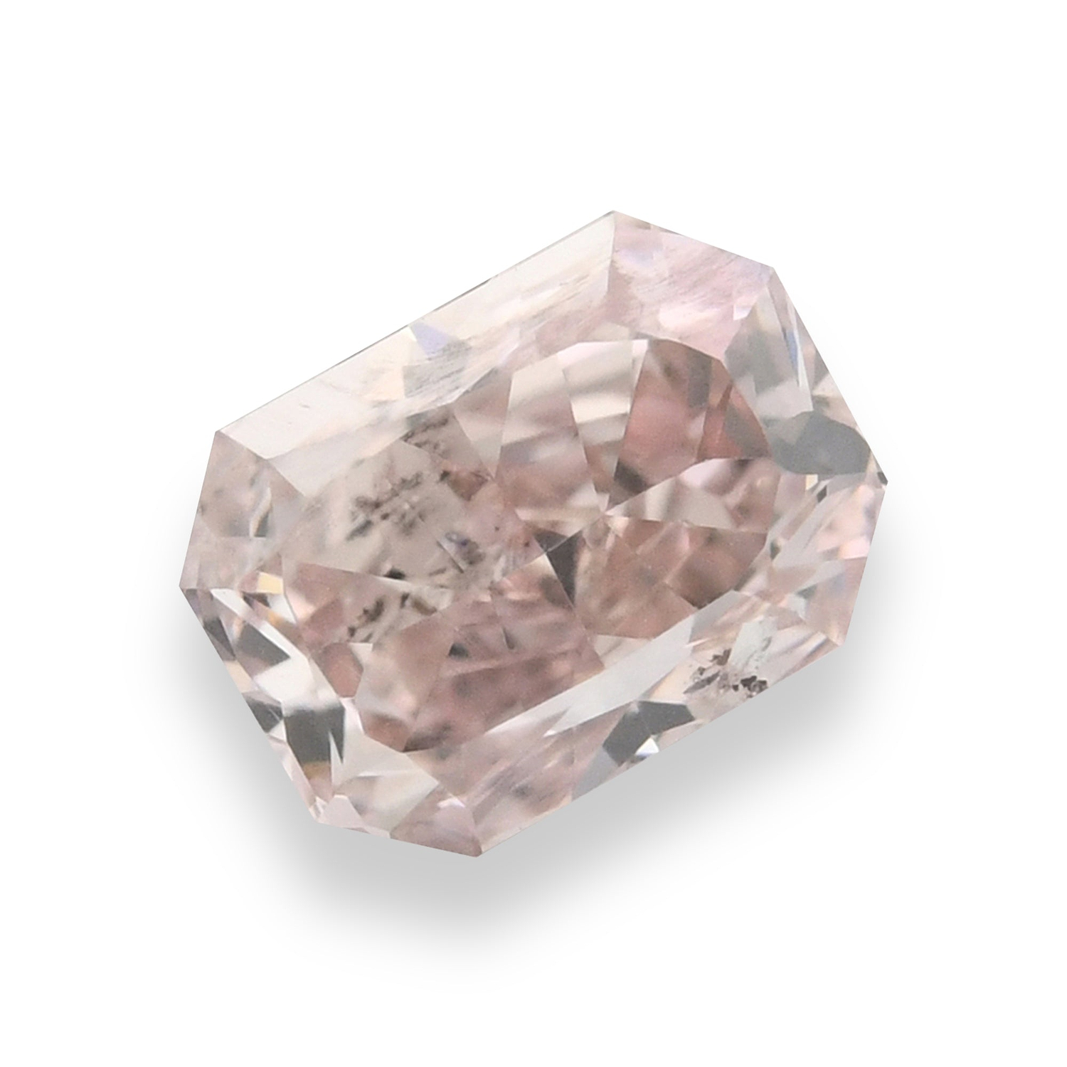 0.40 Carat Fancy Orangy Pink Radiant Diamond I2 GIA