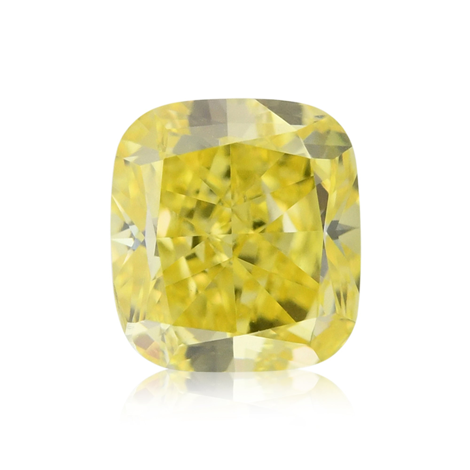 0.72 Carat Fancy Vivid Yellow Cushion Diamond VS1 GIA