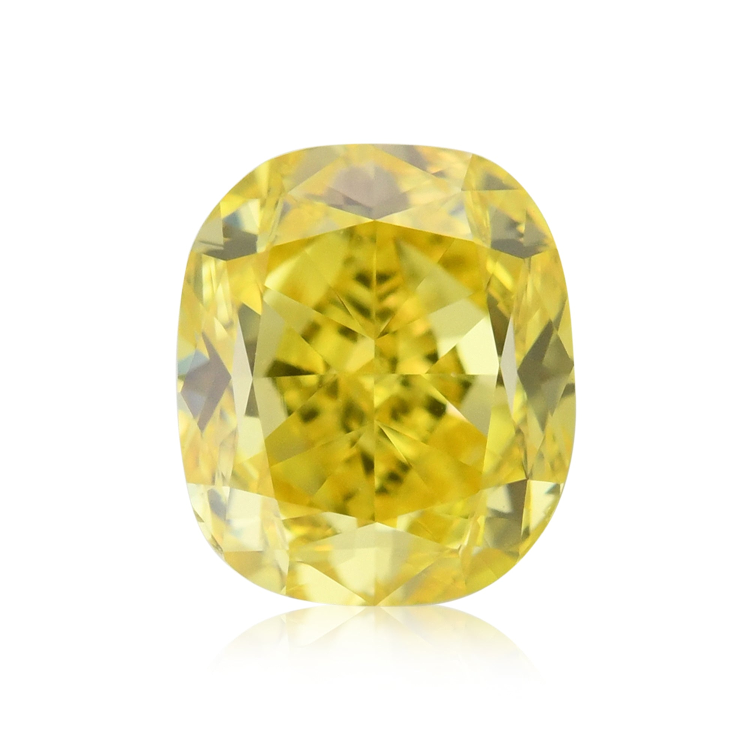 0.44 Carat Fancy Vivid Yellow Cushion Diamond VVS1 GIA
