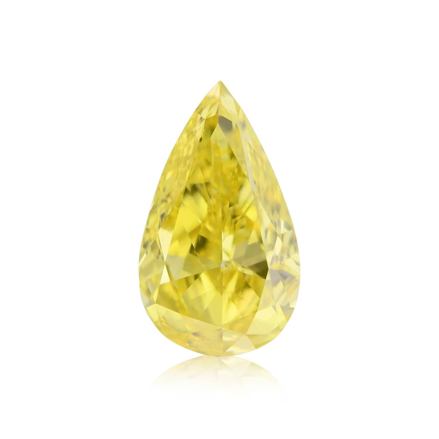 0.45 Carat Fancy Vivid Yellow Pear Diamond VS2 GIA