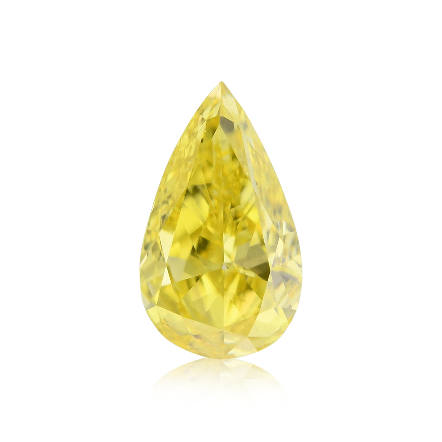 0.45 Carat Fancy Vivid Yellow Pear Diamond VS2 GIA