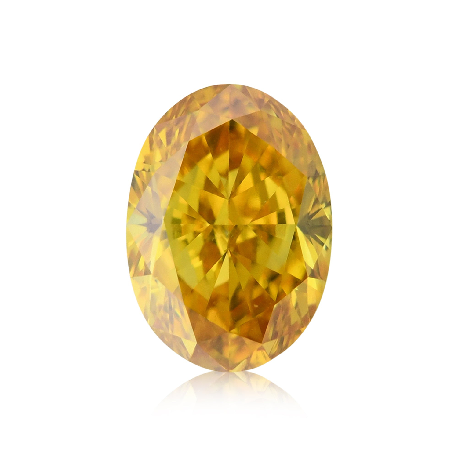 0.55 Carat Fancy Vivid Orange Yellow Oval Diamond VS2 GIA