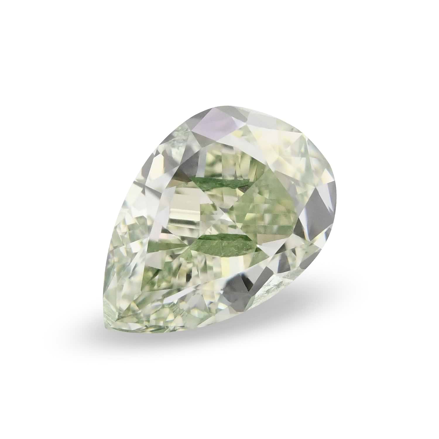 1.67 Carat Fancy Yellow Green Pear Diamond SI2 GIA